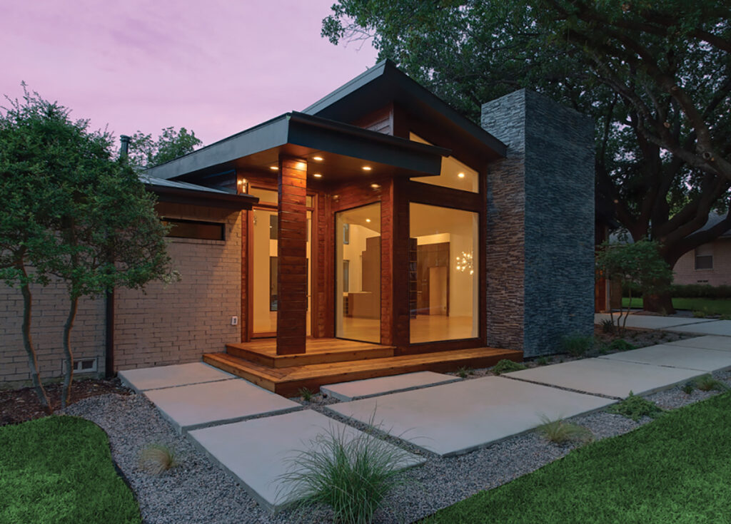 Milgard aluminum windows at night
