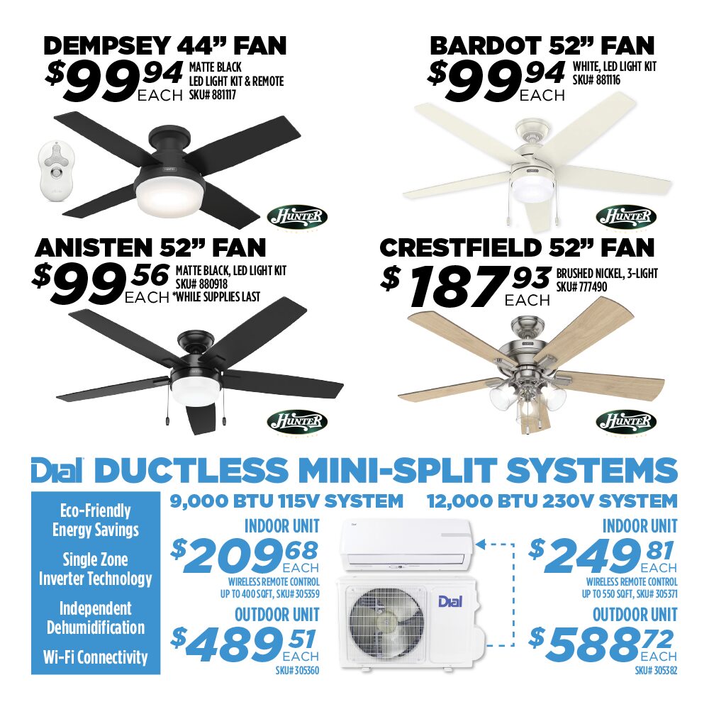 Ceiling Fan and Mini Split AC