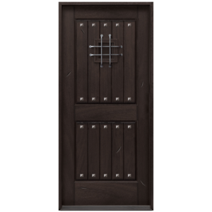 Rustic 2-Panel Mahogany Prefinished & Prehung Exterior Door