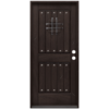 Rustic 2-Panel Mahogany Prefinished & Prehung Exterior Door