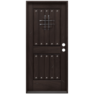 Rustic 2-Panel Mahogany Prefinished & Prehung Exterior Door