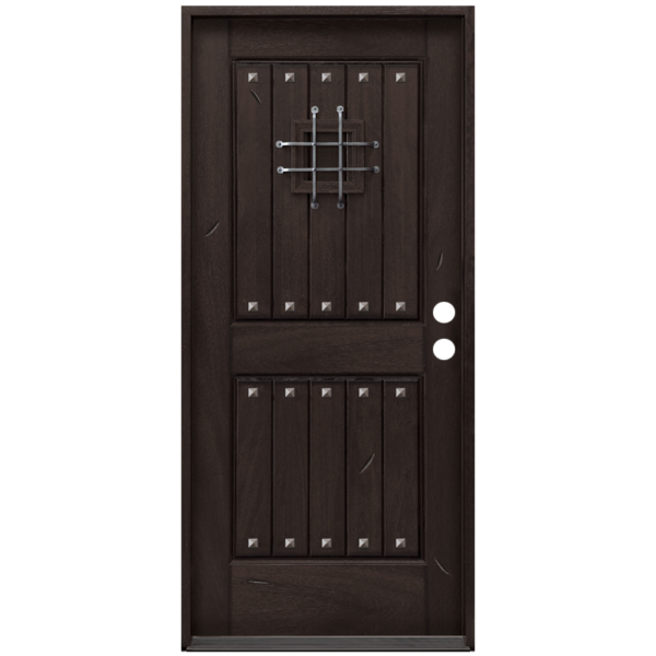 Rustic 2-Panel Mahogany Prefinished & Prehung Exterior Door