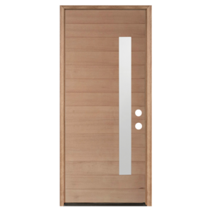 Contemporary 1-Lite Mahogany Unfinished & Prehung Exterior Door
