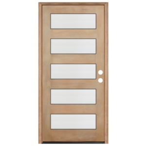 Contemporary 5-Lite Mahogany Unfinished & Prehung Exterior Door