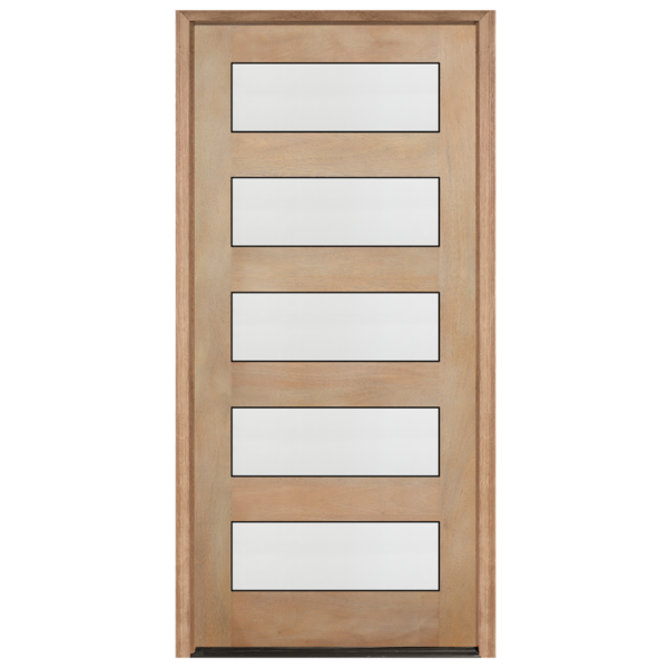 Contemporary 5-Lite Mahogany Prefinished & Prehung Exterior Door - Image 2