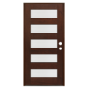 Contemporary 5-Lite Mahogany Prefinished & Prehung Exterior Door