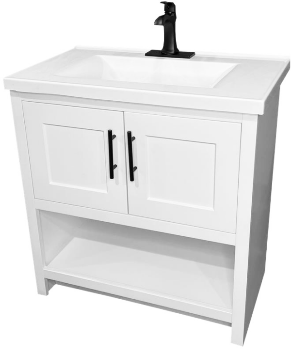 Royal Serenity Lux White 30 in. Bathroom Vanity Combo