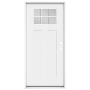 Shaker 6-Lite Fiberglass Prefinished & Prehung Exterior Door