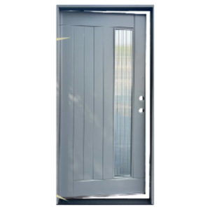 Vertical 1-Lite Fiberglass Prefinished & Prehung Exterior Door