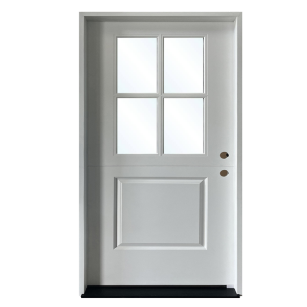 Dutch 4-Lite Fiberglass Prefinished & Prehung Exterior Door