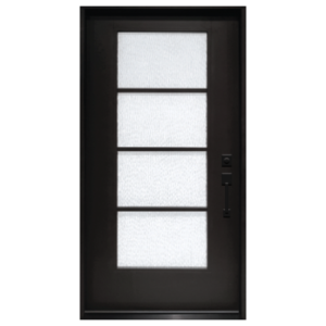 Nocelle 4-Lite Fiberglass Prefinished & Prehung Exterior Door