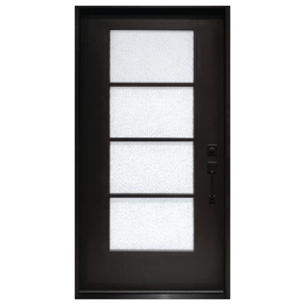 Nocelle 4-Lite Fiberglass Prefinished & Prehung Exterior Door