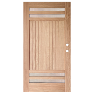 4-Lite Mahogany Prefinished & Prehung Exterior Door