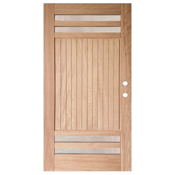 4-Lite Mahogany Prefinished & Prehung Exterior Door