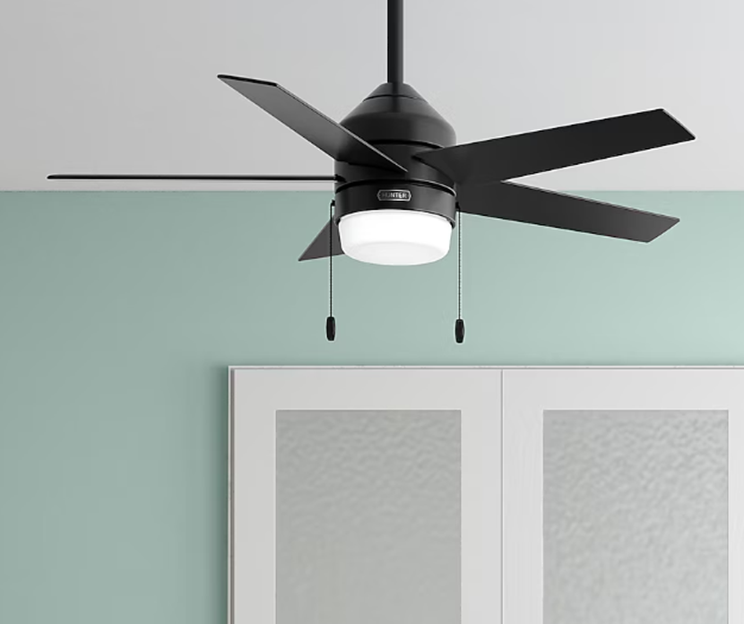 44" Hunter Pixie Fan Matte Black