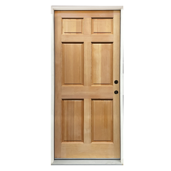 6-Panel Solid Fir wood exterior door