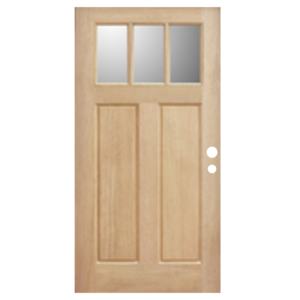 Craftsman 3-Lite Mahogany Prefinished & Prehung Exterior Door