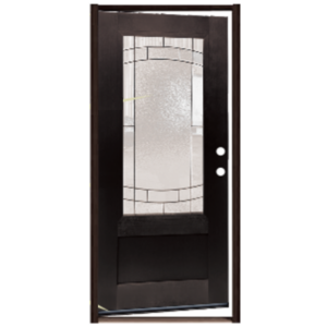 Decorative 3/4-Lite Fiberglass Prefinished & Prehung Exterior Door