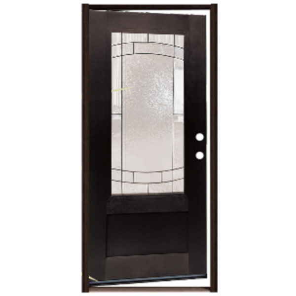 Decorative 3/4-Lite Fiberglass Prefinished & Prehung Exterior Door