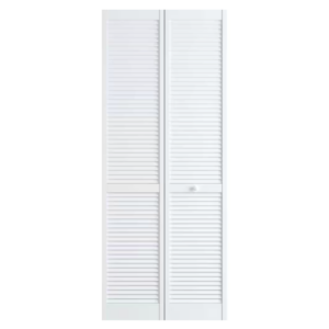 Louvered Panel Wood Bifold Closet Door