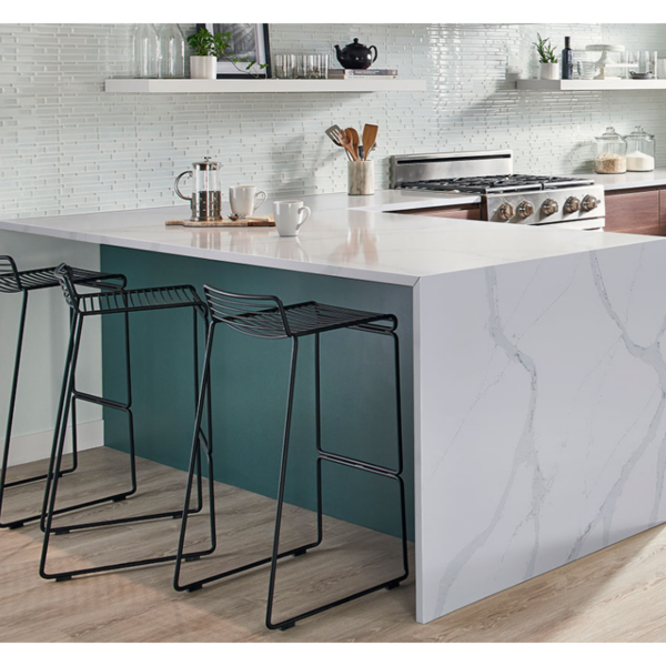 Calacatta Azai 112" x 26" Quartz Countertop with Backsplash - Image 2
