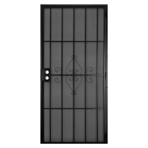 Filigree Security Door - Black Finish