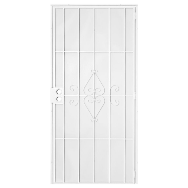 Filigree Security Door - White Finish