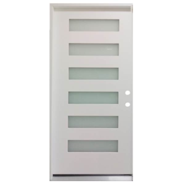 Sydney 6-Lite Fiberglass Primed & Prehung Exterior Door