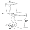 2-piece dual flush round toilet dimensions