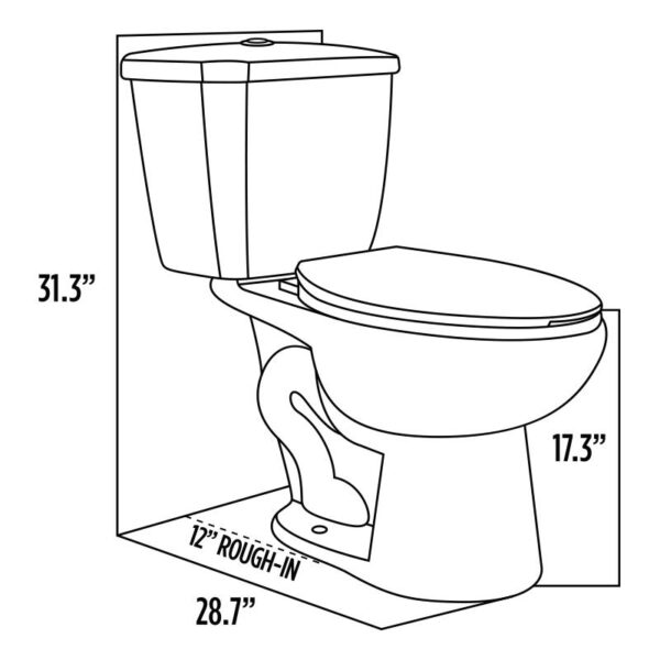 2-Piece Dual Flush Elongated Toilet Dimensions