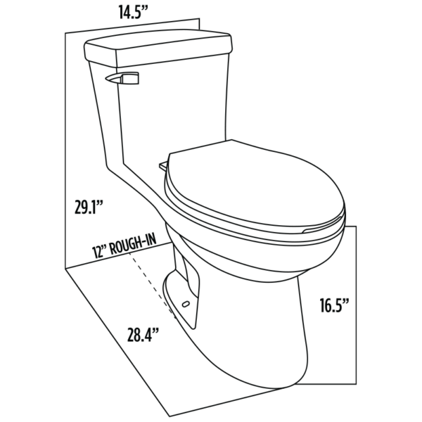 1-Piece Elongated Toilet with Soft Close Seat