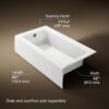 Kohler Bellwether LH dimensions