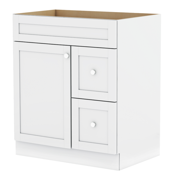 Tuscany white shaker cabinet, door and drawer pulls not included.