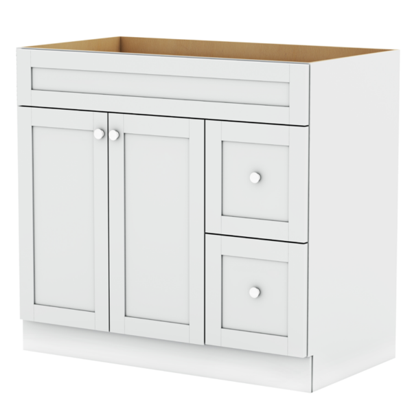 Tuscany white shaker cabinet, door and drawer pulls not included.