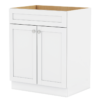 Tuscany white shaker cabinet, door and drawer pulls not included.
