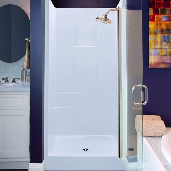 Shower 32" Remodel White Smooth Wall
