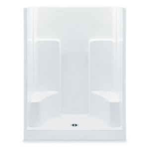 Walk-in Shower White Smooth Wall 60"