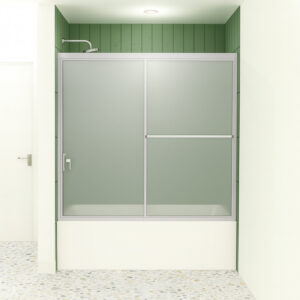 1100 Chrome Framed Obscure Glass Shower Door 47-1/2" W X  67-3/4" H