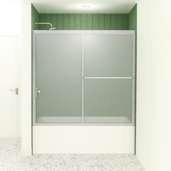 1100 Chrome Framed Obscure Glass Shower Door 47-1/2" W X  67-3/4" H