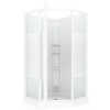 Himalaya 38" x 38" Polystyrene Center Drain Shower Kit in White with Design 47 Glass