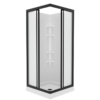 Mediterranean III 32" x 32" Polystyrene Center Drain Shower Kit in White with Mistelite Glass