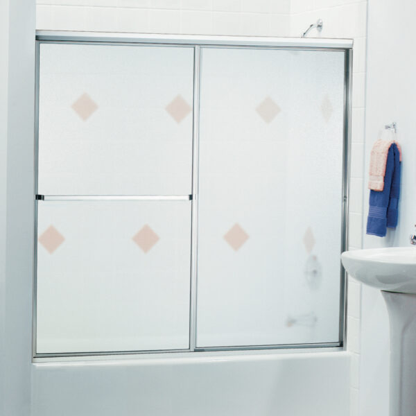 TUB FRAMED SILVER SHEEN OBSCURE 58-1/2" W X 57" H