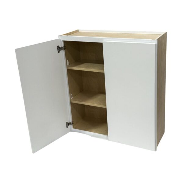 Factory assembled flat white cabinet
