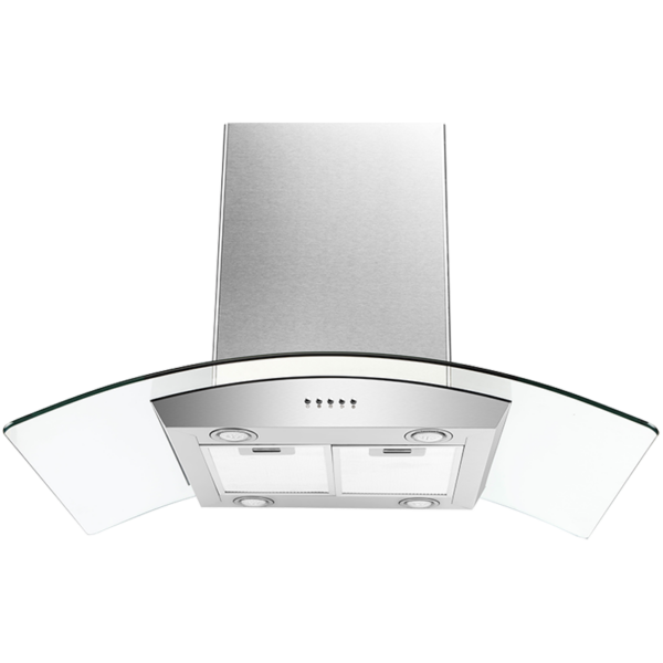 36" Stainless Steel Arched Glass Island Range Hood