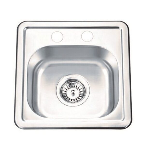Stainless Steel 15" x 15" Single Sink