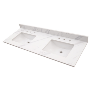 Calacatta Lumas Marble 61 x 22 Vanity Top with Double Sink