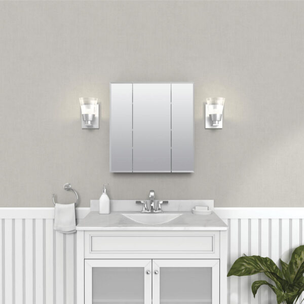 Zenna Home Tri-View Beveled 24 in. x 26 in. Surface Mount Medicine Cabinet