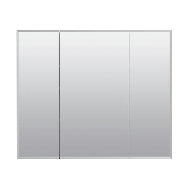 Zenna Home Tri-View Beveled 36 in. x 30 in. Surface Mount Medicine Cabinet