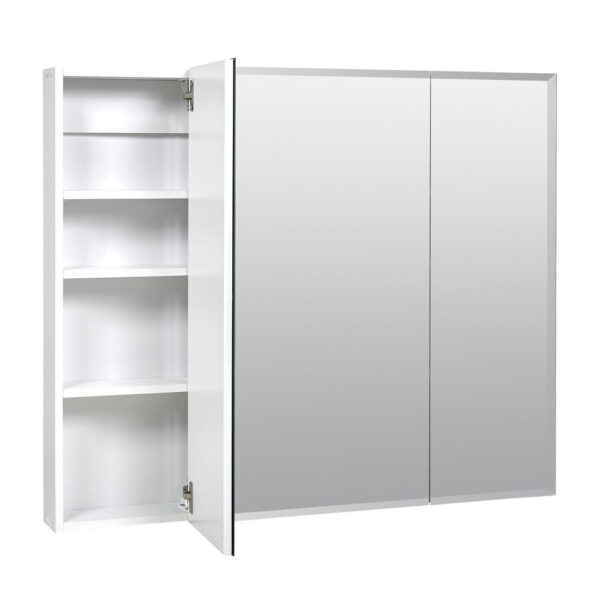 Zenna Home Tri-View Beveled 36 in. x 30 in. Surface Mount Medicine Cabinet