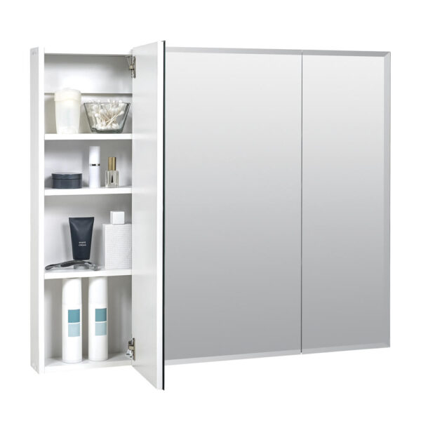 Zenna Home Tri-View Beveled 36 in. x 30 in. Surface Mount Medicine Cabinet